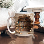 3D bookshelf mug