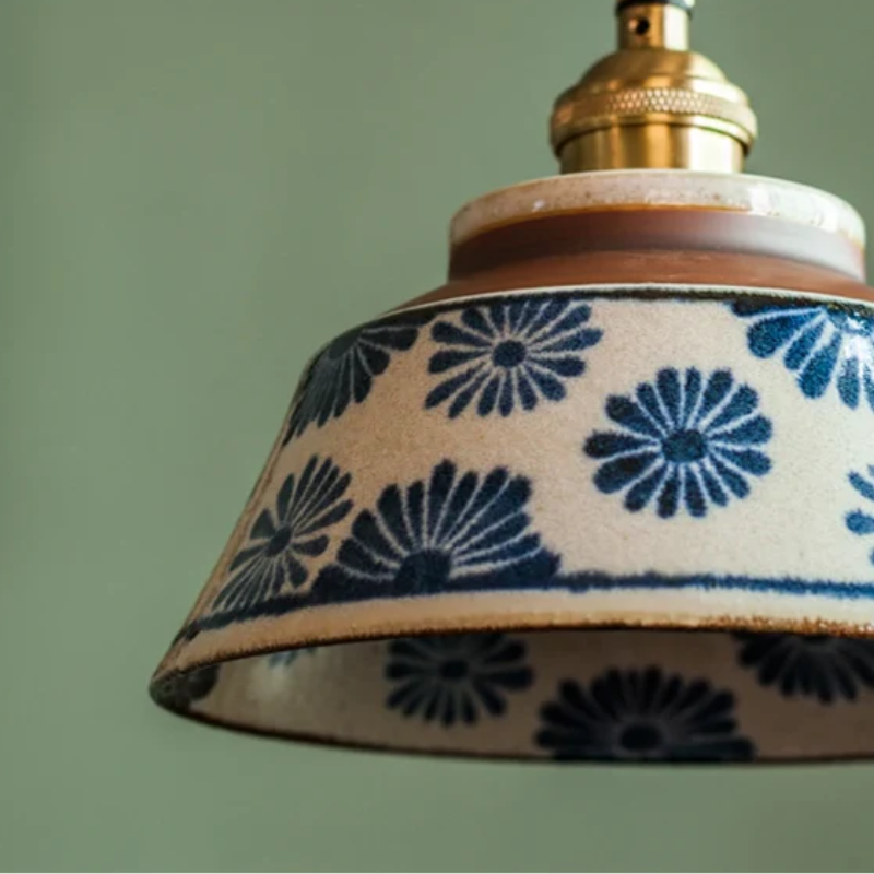 Retro Japanese Pendant Light Made of Ceramic