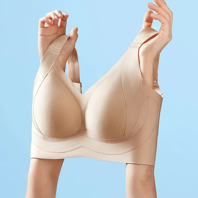 Side protection and anti-sag wireless bra