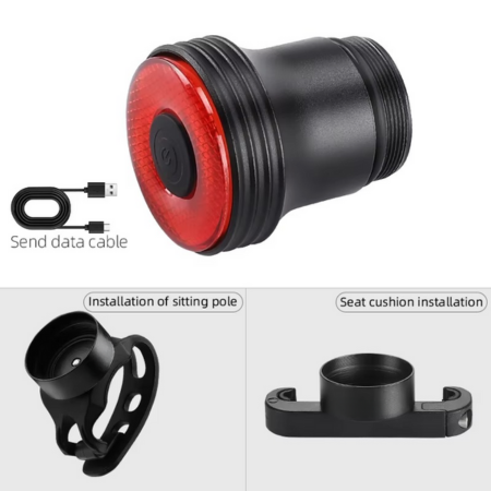 Smart Rechargeable Bike Tail Light with Brake Sensing and Waterproof Design