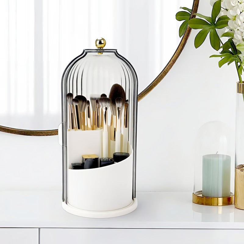Sliding cover toothbrush storage box