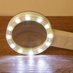 30x optical magnifying glass with LED light