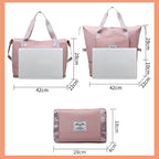 Dry and wet divider double-layer travel bag