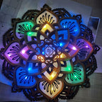 Handcrafted Mandala Wall Light made of Wood
