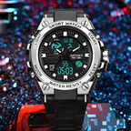 Men's Double Display Waterproof Luminous Watch