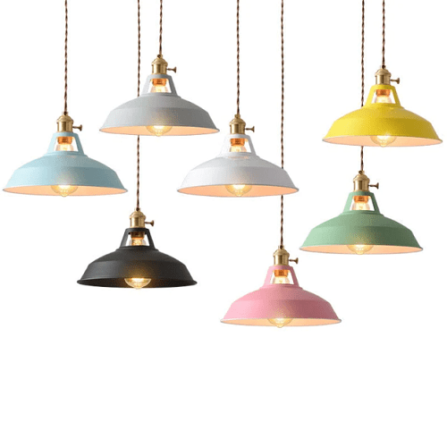 Vintage pastel pendant lamp - Metallic elegance - Soft ambiance