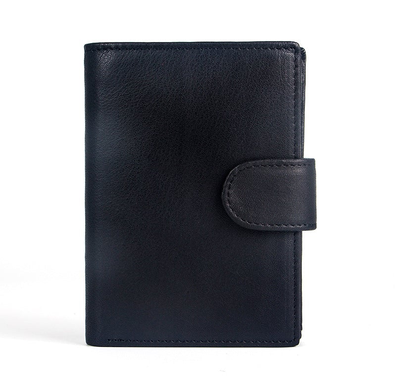 Vintage Leather PU Wallet with three compartments and multiple slots