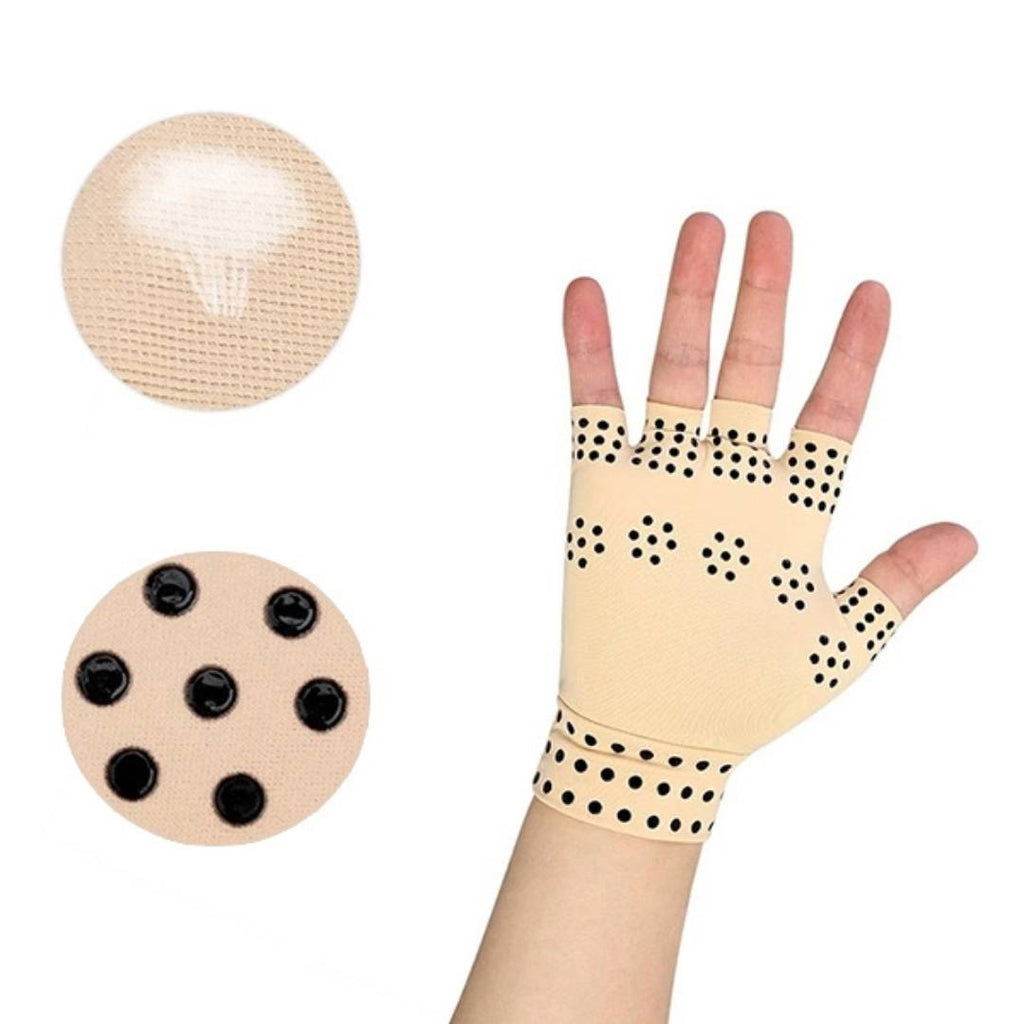 ThermaFlex Fingerless Arthritis Gloves | Magnetic Compression Gloves for Arthritis Pain Relief - Improved Circulation - Reduced Swelling