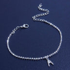 Rhinestone Letter Anklet
