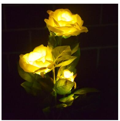 Solar-powered rose lights – garden stakes with solar panel for decorative lighting