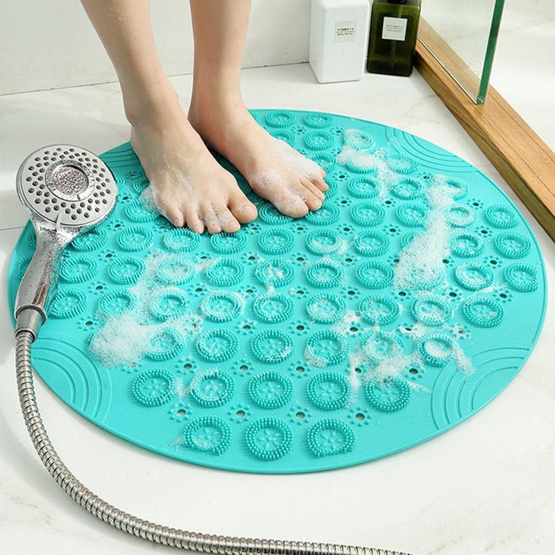Round non-slip shower mat