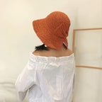 Retro Folding Straw Hat with Bow