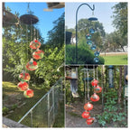 ChimeFeeder handcrafted glass hummingbird feeder with wind chime