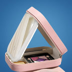 LED Light Mirror – Adjustable Angle – Organiser for Beauty Lovers – Bright Lighting for Flawless Look