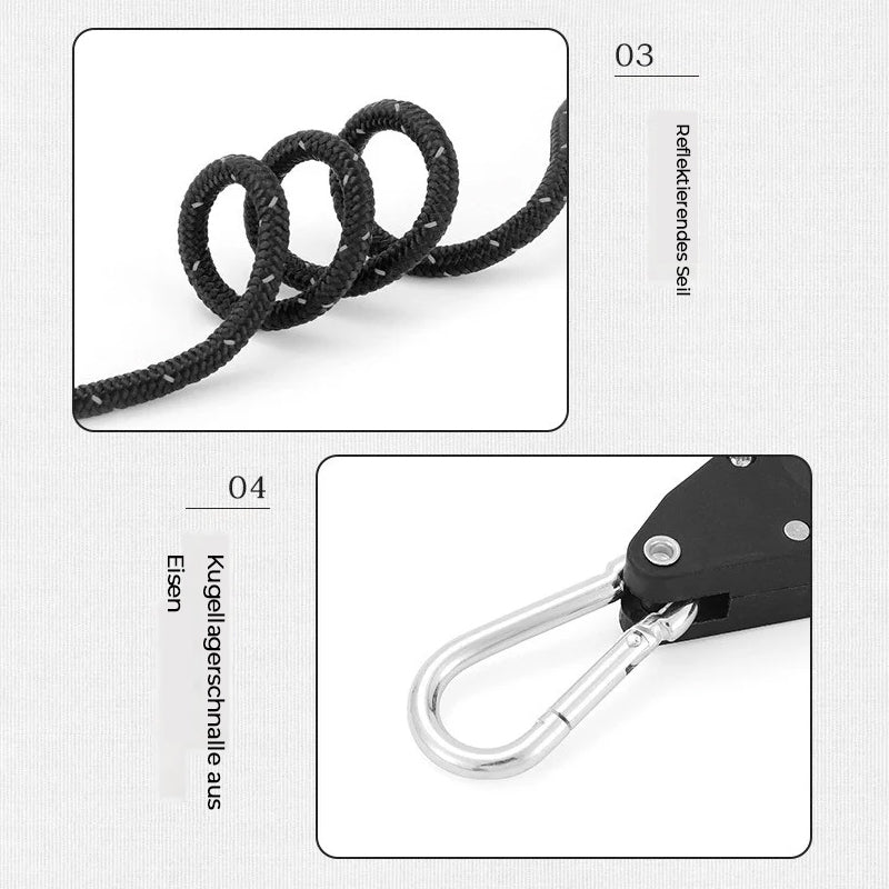 Windproof rope for adjusting the pulley