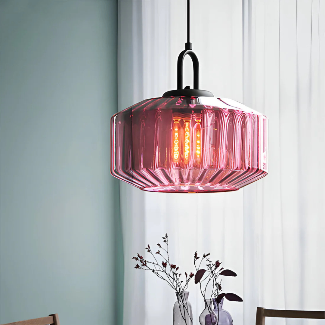 Retro Colored Glass Pendant Lamp