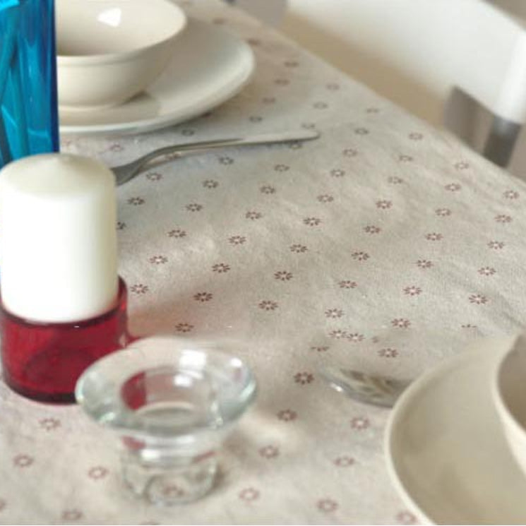 Daisy Print Cotton Linen Tablecloth