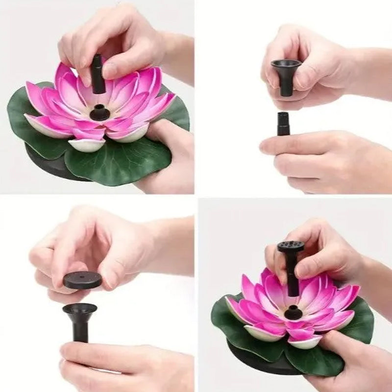 Lotus-shaped solar fountain pond decoration