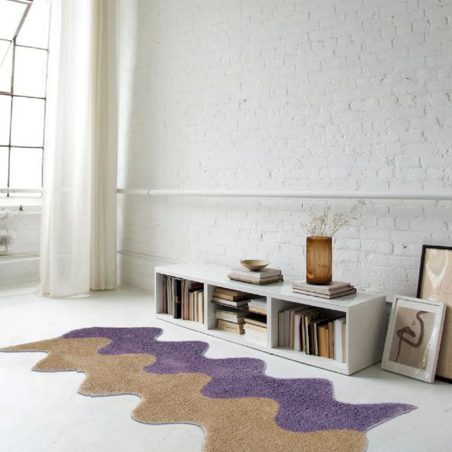 Abstract Color Block Rug made of Cotton-Polyester