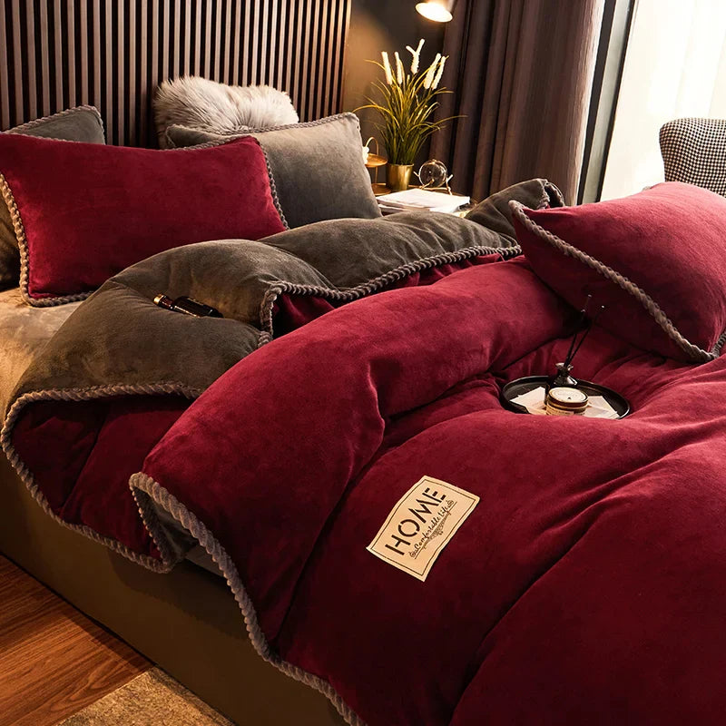 Luxury Velvet Fleece Duvet Cover Set - PlushHaven