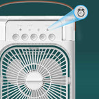 Spray cooling fan with watering can