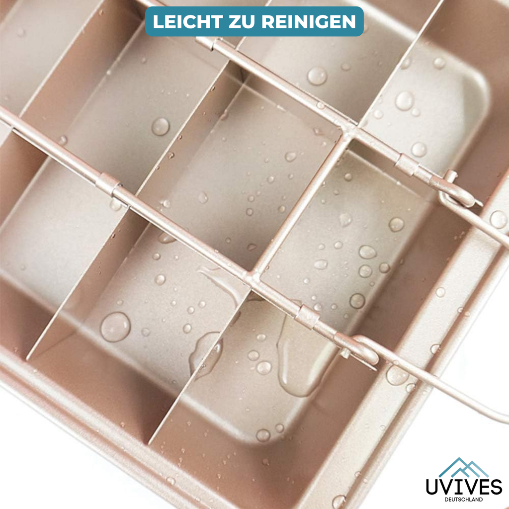 Non-Stick Baking Pan with Divider | 18 Perfect Portions | Even Heat Distribution | CookieCraft