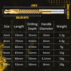 Titanium-coated high-speed steel bits with tags (6 pcs.)