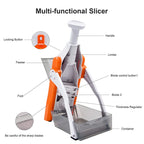 Adjustable safe vegetable slicer