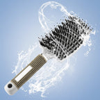 Quick Knot‑Free Detangling – Nylon Bristles with Scalp Massage Tips – For Thick or Curly Hair