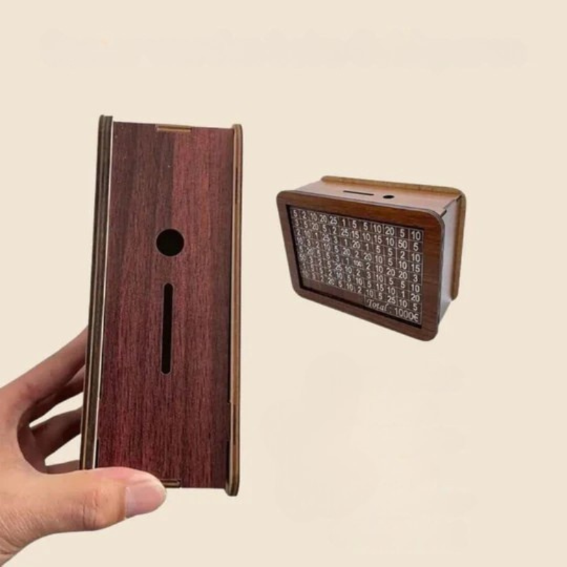 Decorative coin box with integrated LCD counter