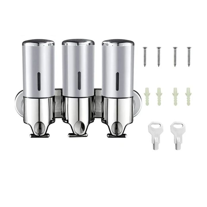 Wall Mounted Soap Dispenser | SudsStation Bathroom Organizer | Stainless Steel & ABS | 16.9 fl oz | Set of 1–3