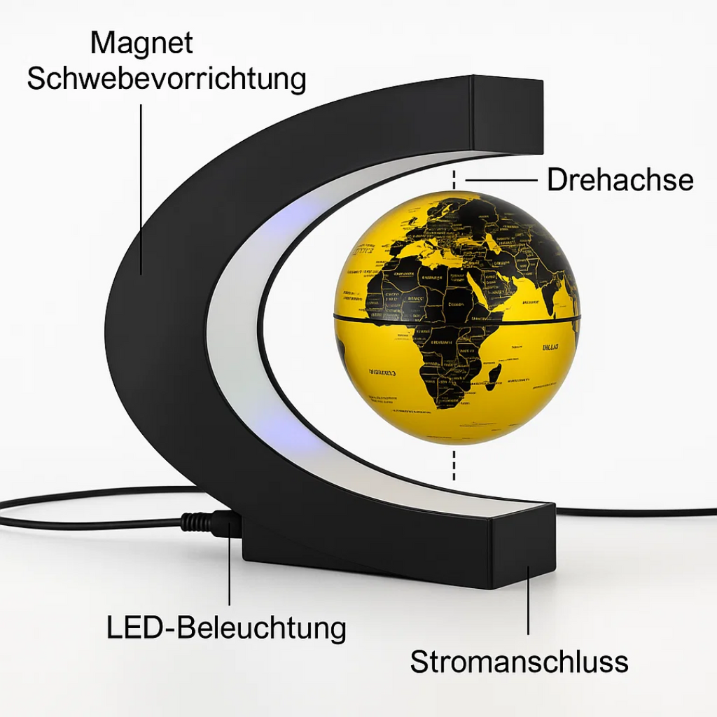 AstroGlobe LED World Globe – Floating Globe Lamp with Magnetic Suspension