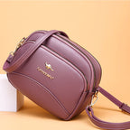 Soft Leather Multi-Pocket Shoulder Bag