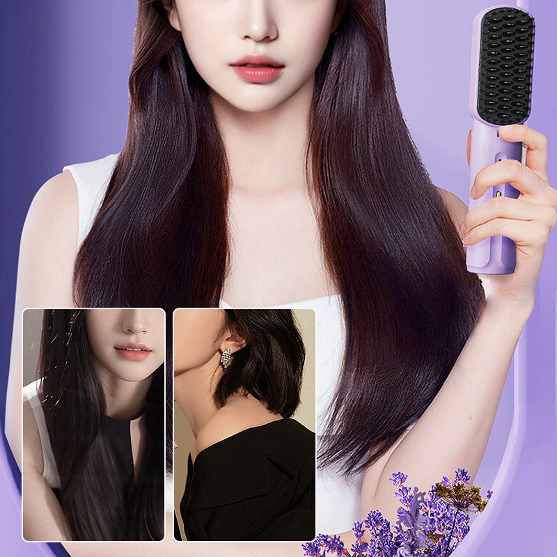 Portable negative ion hair straightener comb
