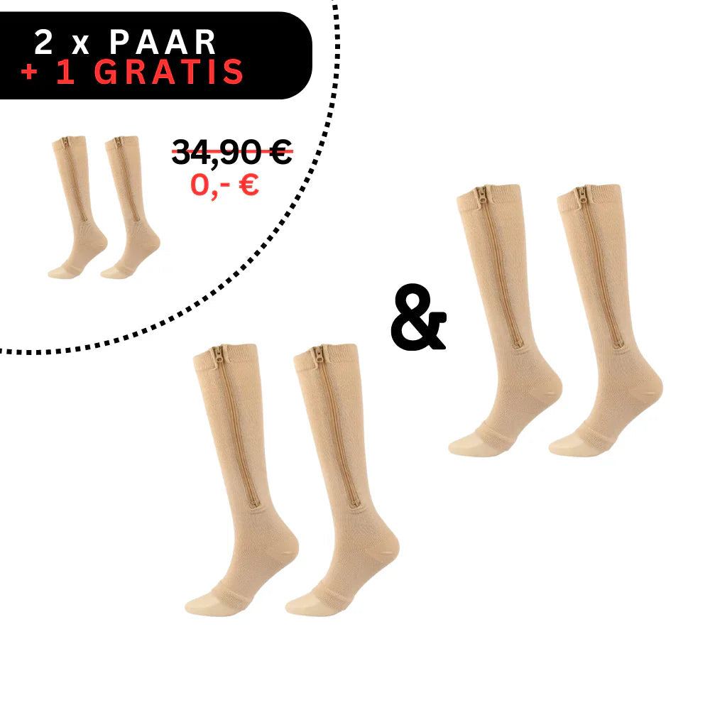 Comfortable compression stockings with zipper