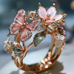 Butterfly flower ring