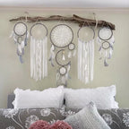Dream catcher moon and stars hang over the bed (5 pieces)