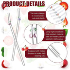 6 PCS Reusable Stained Glass Straws with Cleaning Brush