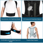 Posture Corrector Back Brace – Adjustable Lumbar Support Belt for Back Pain Relief & Spine Alignment | Unisex UK