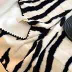 Zebra Print Luxe Faux Fur Blanket