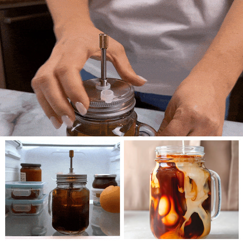 Manual coffee filter made of stainless steel