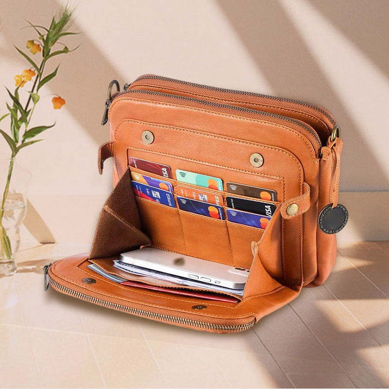 Three-Layer-Crossbody-Shoulder- & Clutch-Bag