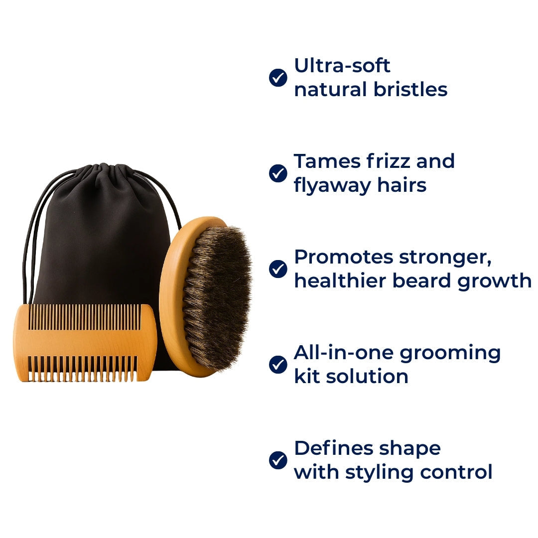 Easy Lather & Frizz Control – Soft Bristles – Skin-Friendly Grooming – Perfect Daily Beard Care for Men