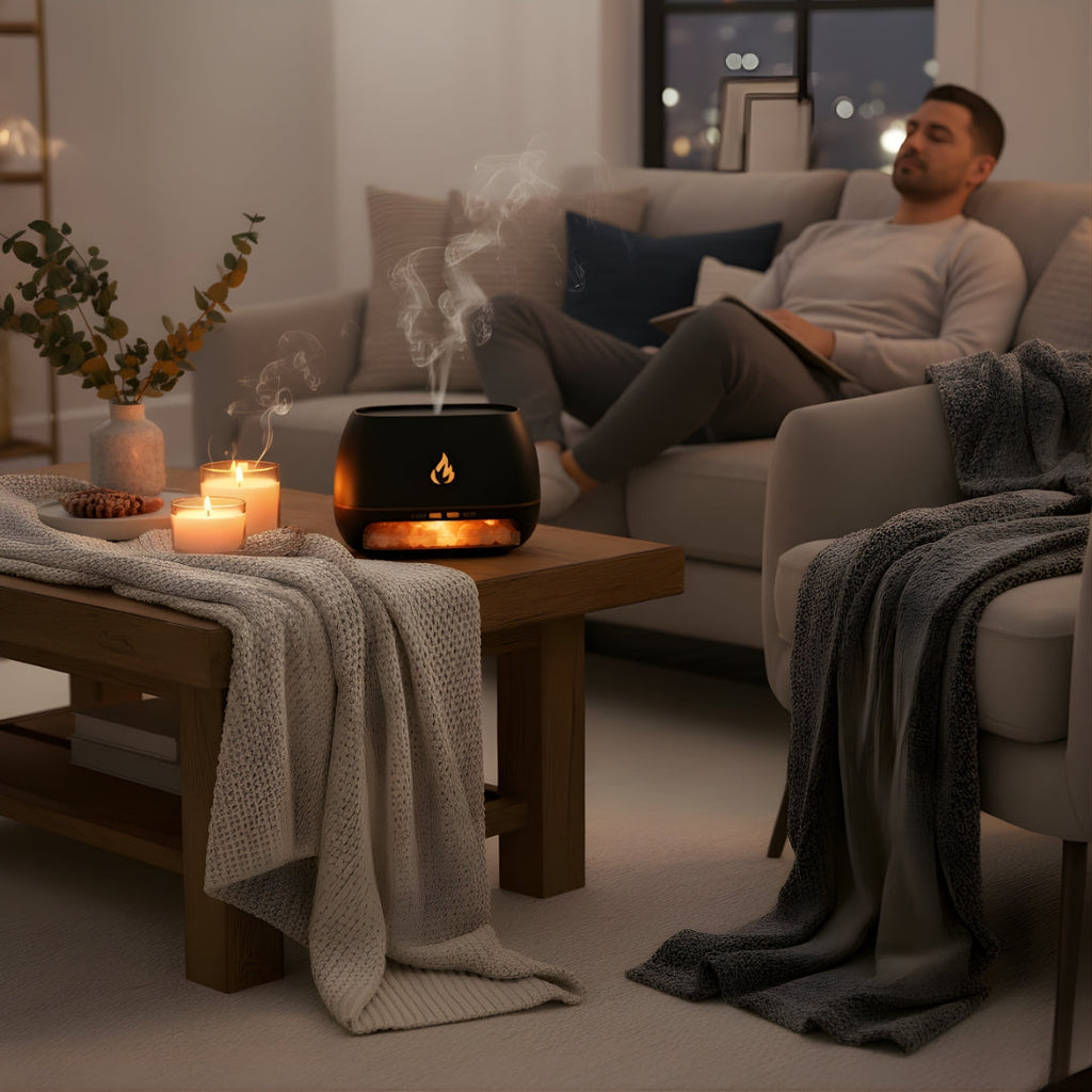 Relieves Dry Air and Aids Sleep – Himalayan Salt Crystal, Quiet Mist and Calming Home Air Wellness