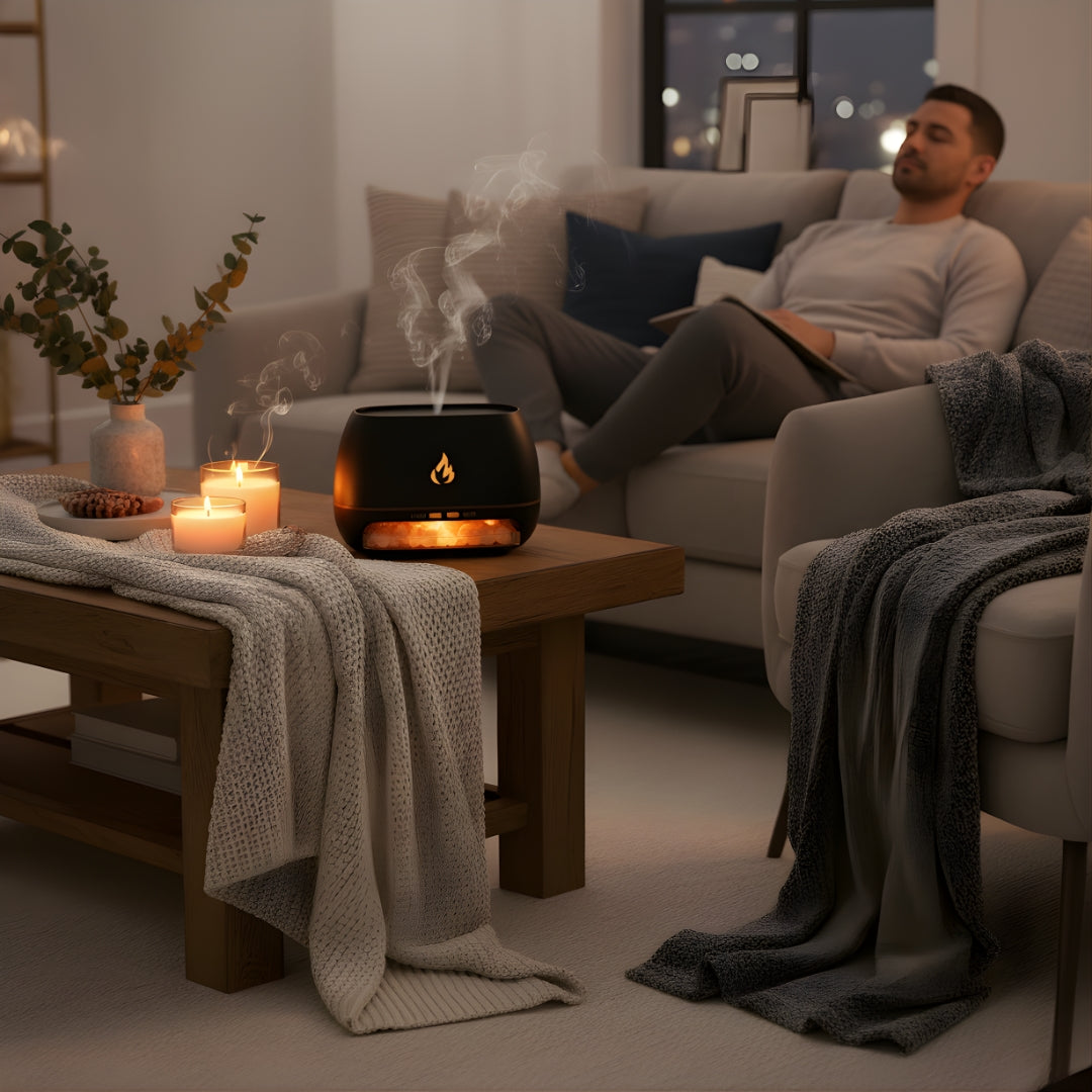 Relieves Dry Air and Aids Sleep – Himalayan Salt Crystal, Quiet Mist and Calming Home Air Wellness