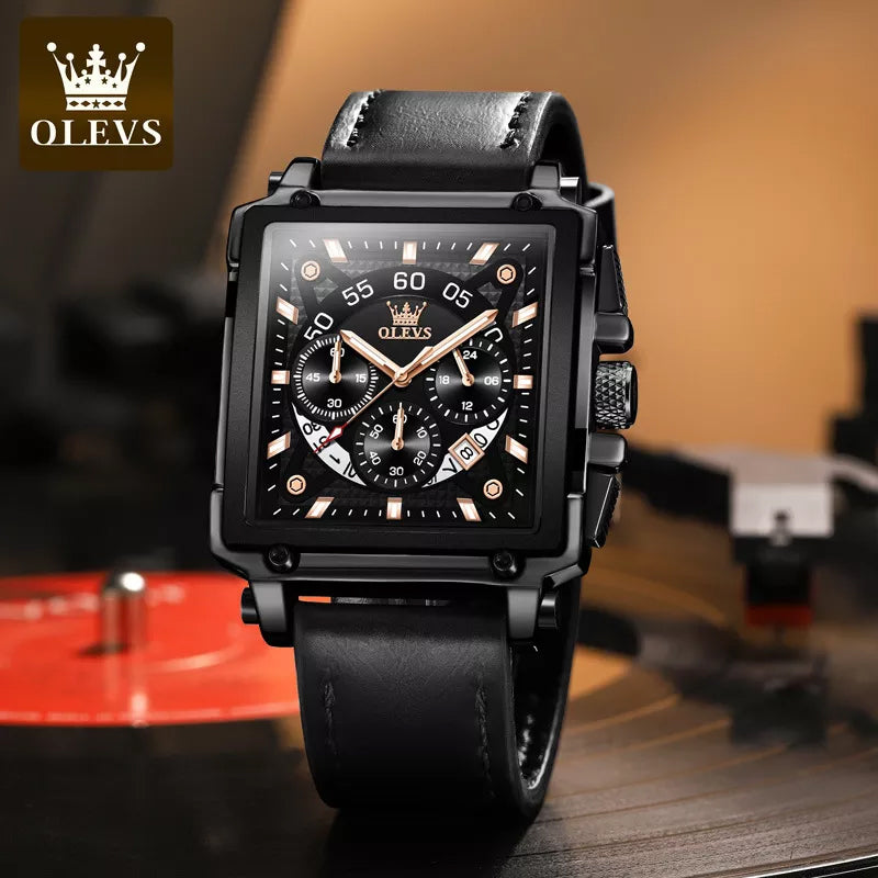 Olevs® Luminous Luxury Square Business Automatic Mechanical Watch
