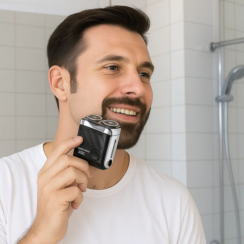 SmoothEdge | Rotary Electric Shaver – Dual-Ring Blades – Water-Resistant – Men's Grooming