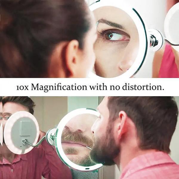 10x magnification LED illuminated makeup mirror
