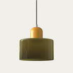 Glass light in subtle colors of the kitchen