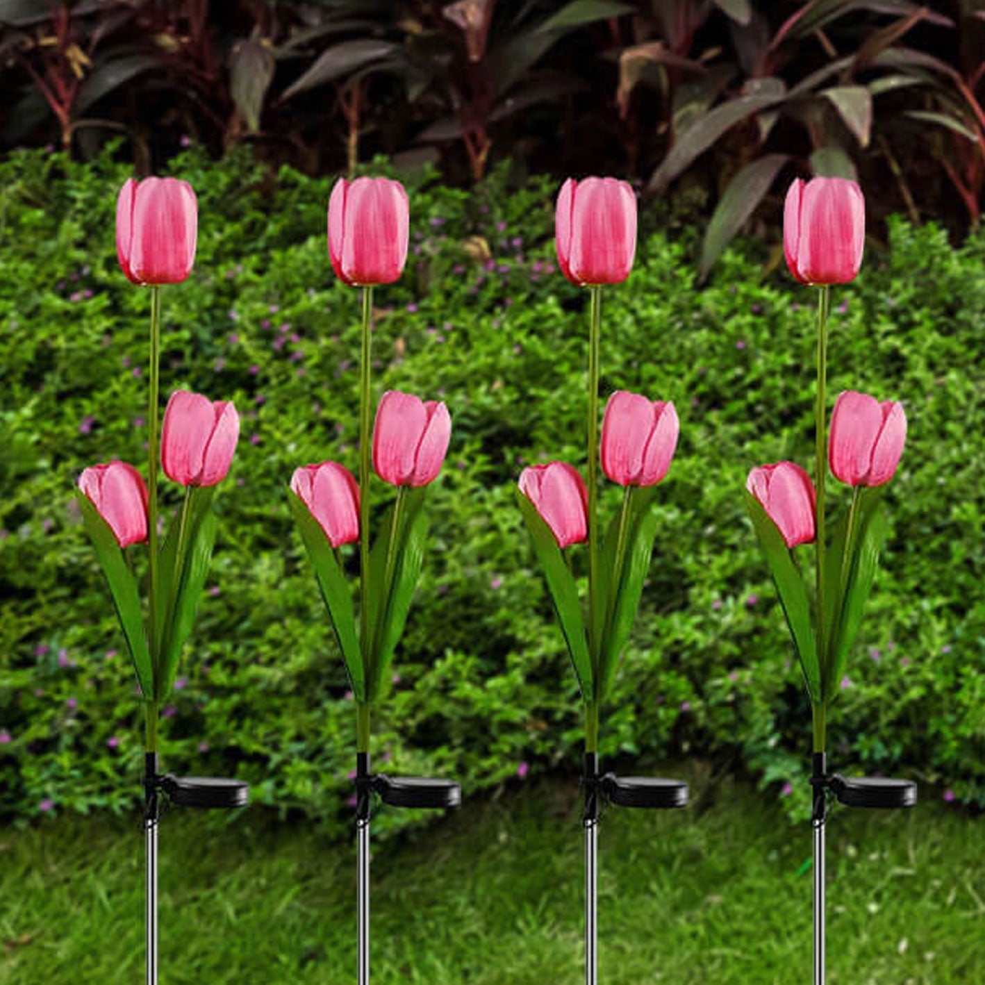 Solar Tulip Lawn Light Outdoor Garden LED Tulip Flower Light Ground Stake Landscape Light